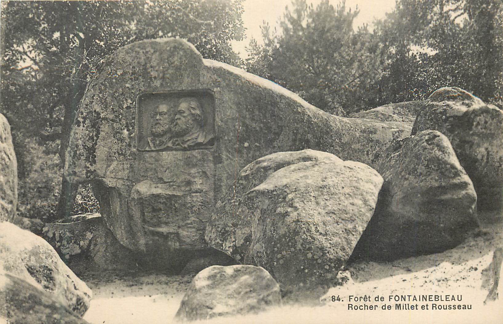 Woud van Fontainebleau — Roche van Millet en Rousseau — Uitgever niet geïdentificeerd, n° 84